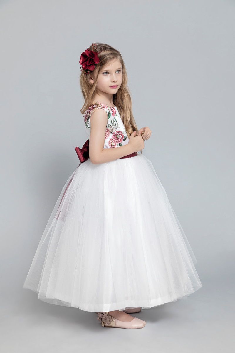 Vestido Infantil Olivia - Floral Marsala