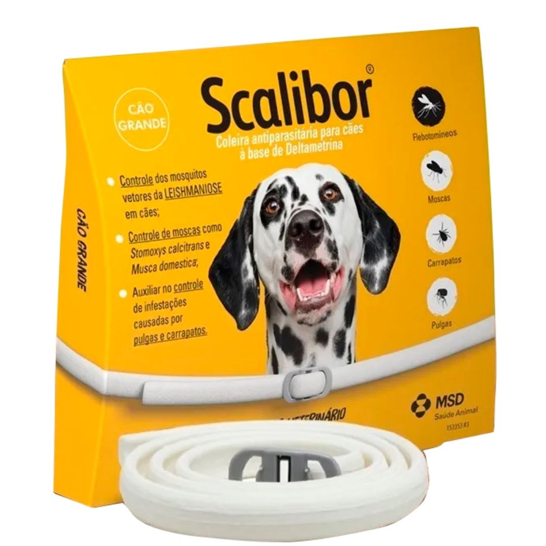 Coleira Antiparasitária Scalibor MSD 25g 63cm para cães