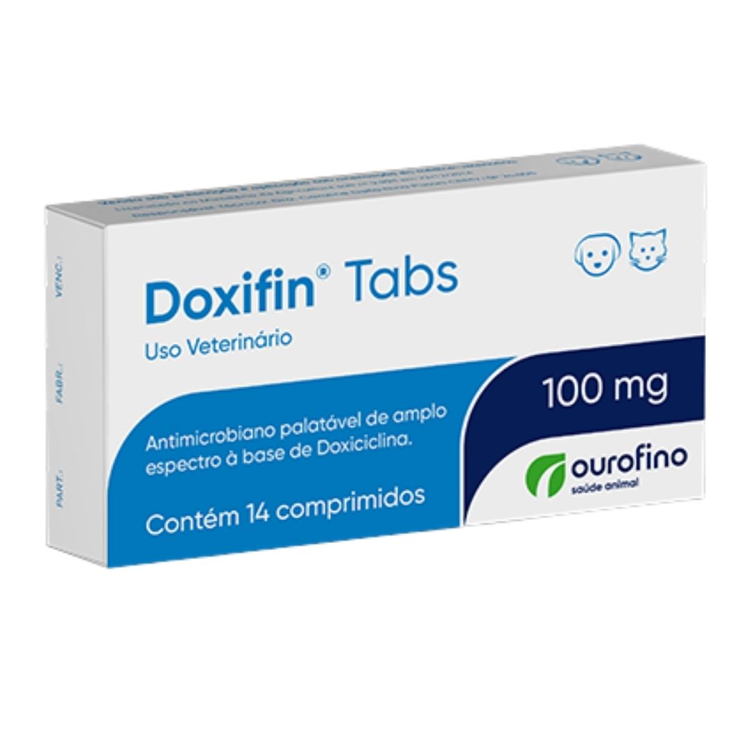 Doxifin Tabs Ourofino 100mg - 14 Comprimidos - Antibiótico e Anti-inflamatório