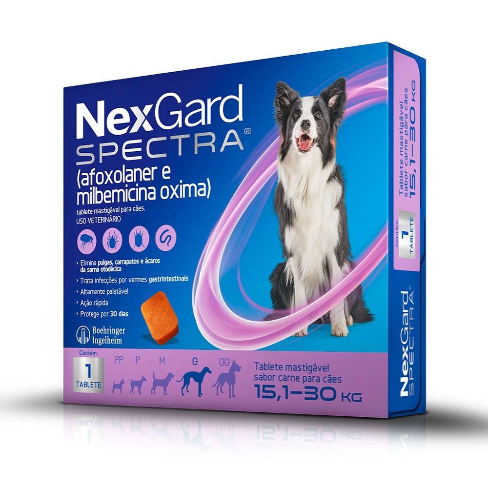NexGard Spectra Boehringer Antipulgas e Carrapatos para Cães de 15,1 a 30kg