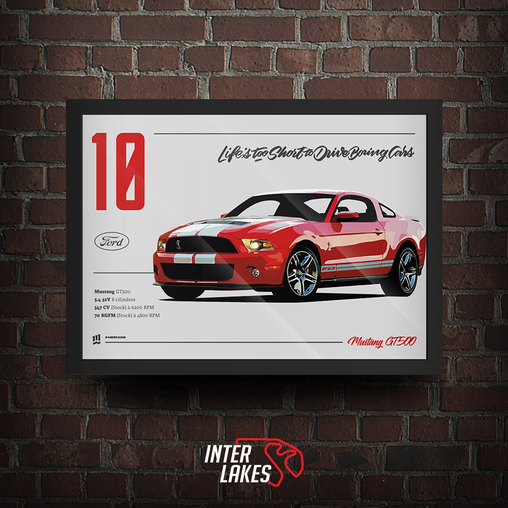 QUADRO/POSTER FORD MUSTANG GT500 2010 SÉRIE NEOCLASSICOS