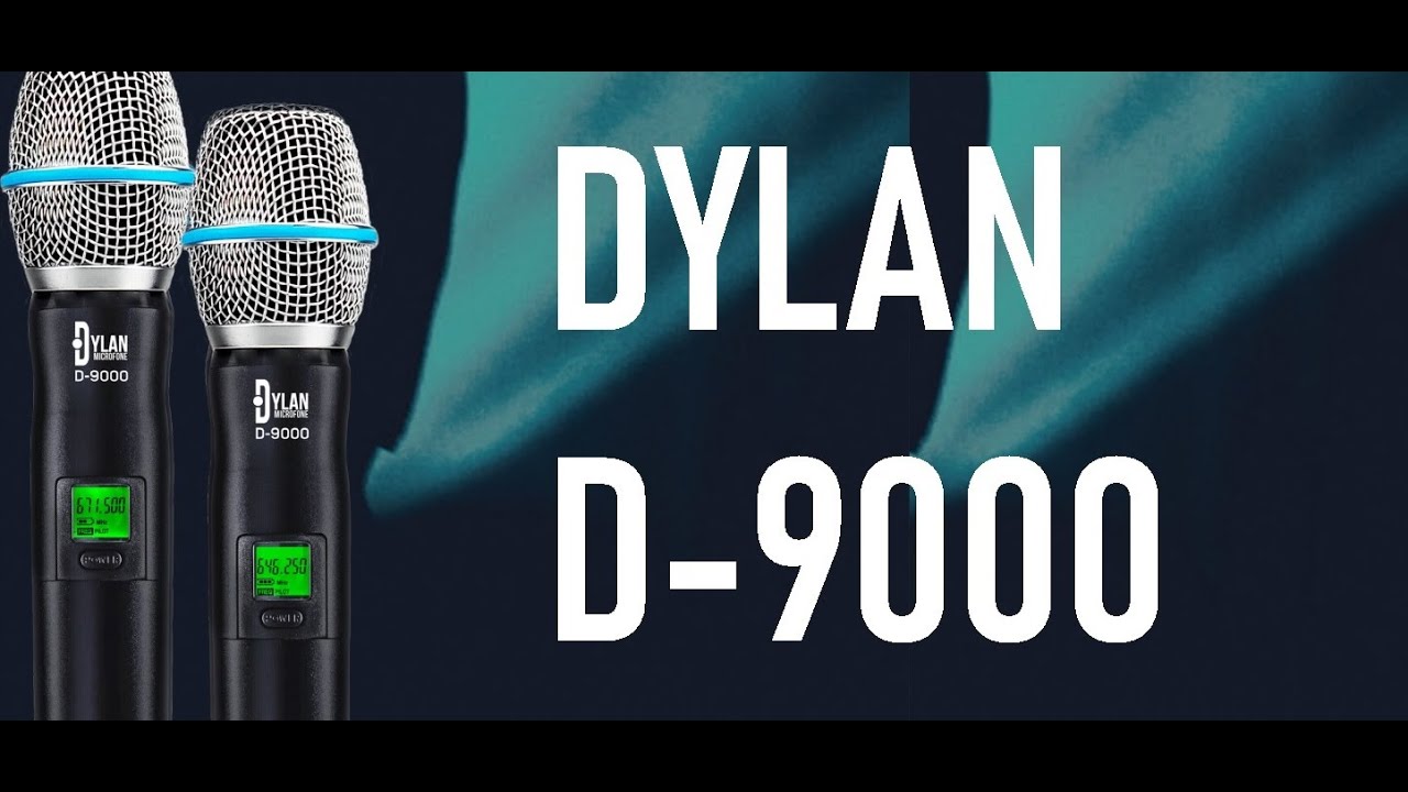 Microfone Sem Fio Duplo Dylan D-9000 Profissional Uhf com 200 Canais