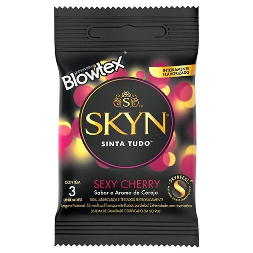 Preservativo  Skin Sexy Cherry 3 unidades - Blowtex