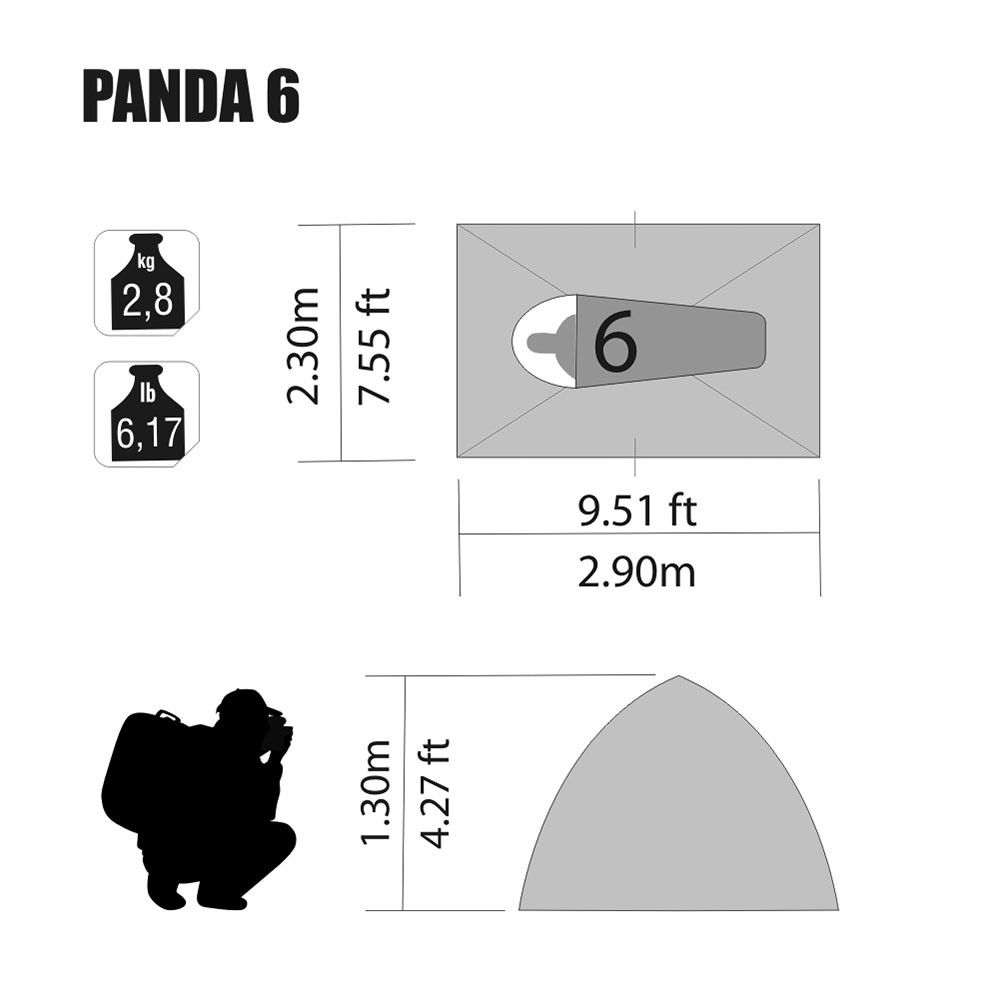 Barraca Nautika Panda 6 Pessoas Impermeável Camping