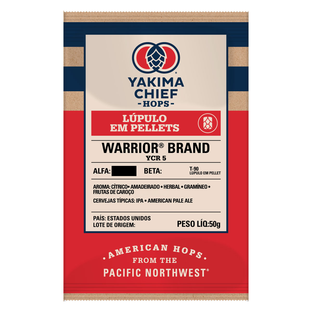 Lúpulo Yakima Warrior® Brand 50g