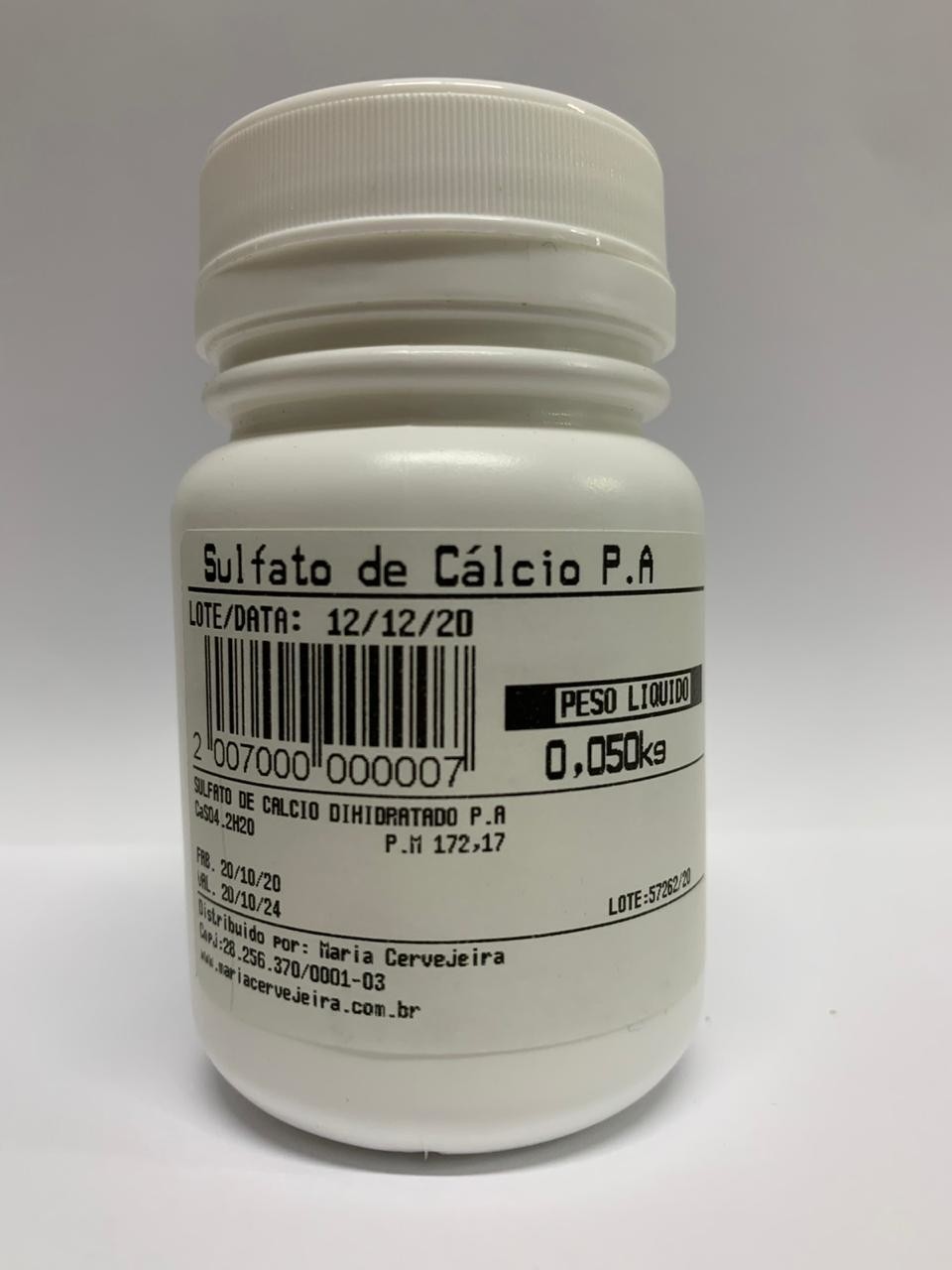 Sulfato de Cálcio PA Embalagem 50g