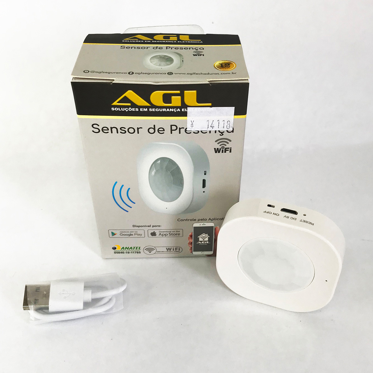 Sensor De Presença Infra Wifi Sem Fio Aplicativo Agl