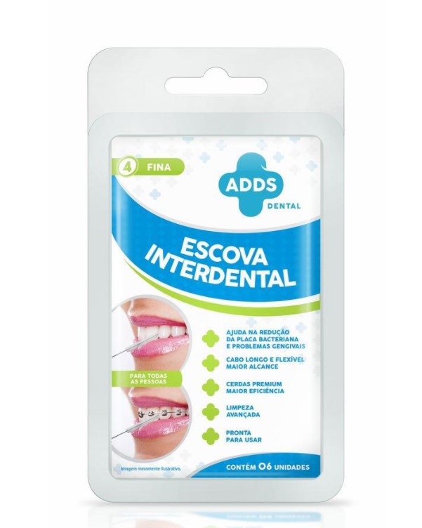 Escova Interdental Fina ADDS Dental - 6 unidades