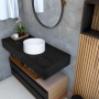 Cuba de apoio para banheiro modelo Pisa marmore sintetico + Valvula