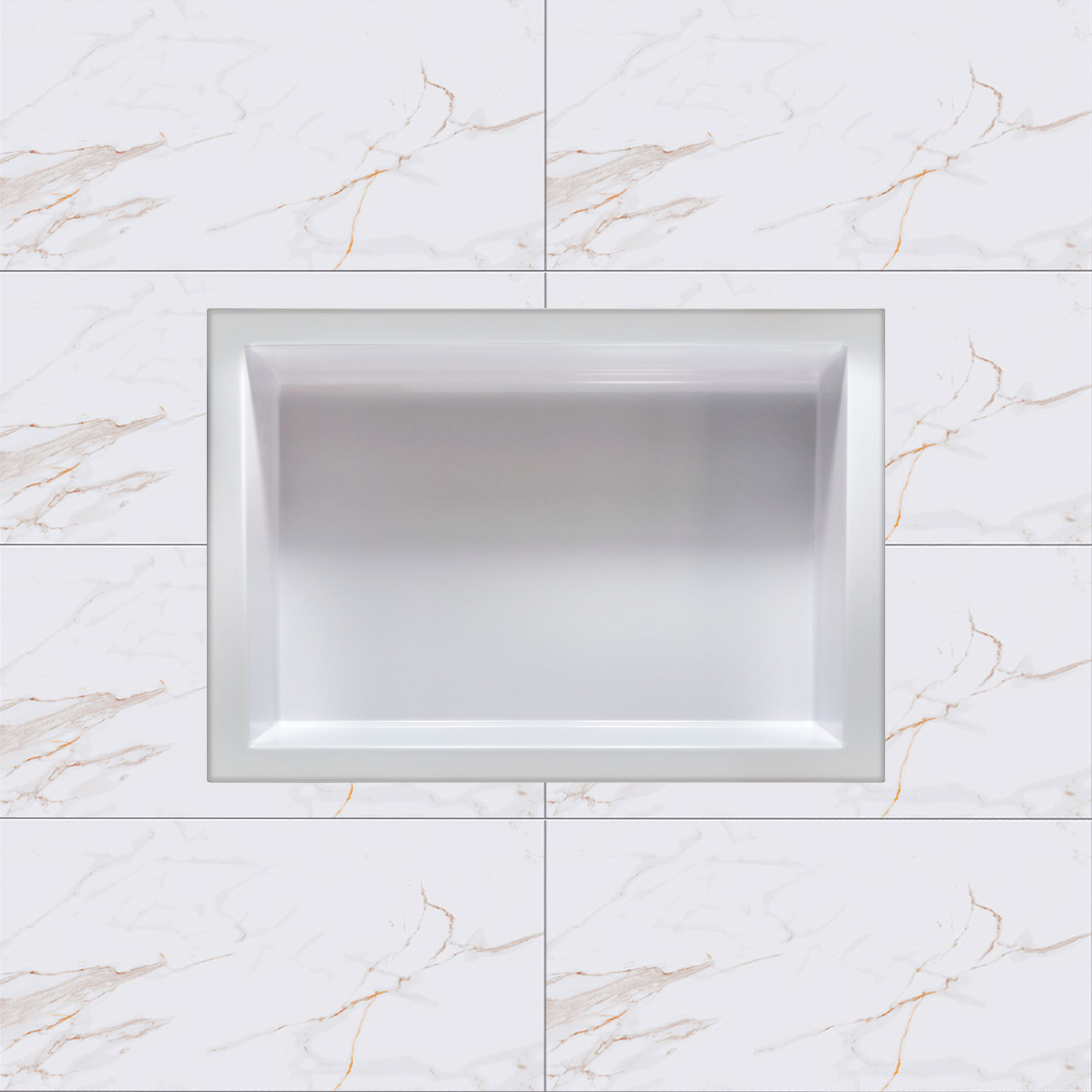Nicho para banheiro mármore sintético Médio 44x32 branco