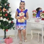 Vestido Noite de Natal e Urso de Pelúcia - Infantil Trapézio
