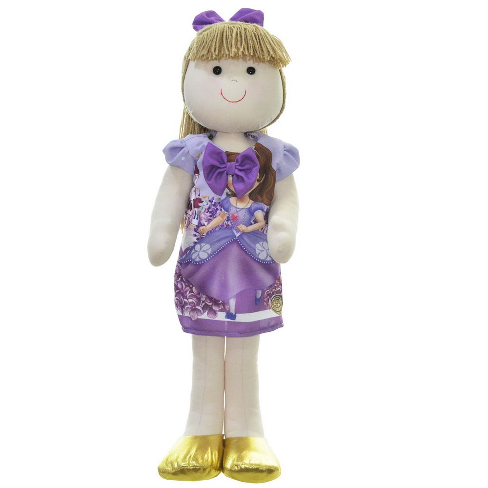 Boneca de Pano Pri com vestido tema Princesa Sofia