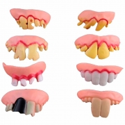 kit Dentadura latex monstro com 8 modelos - dentes podres