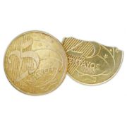 Moeda Mordida 0,25 centavos dourado - Coleção Fast Magic N°51 R+