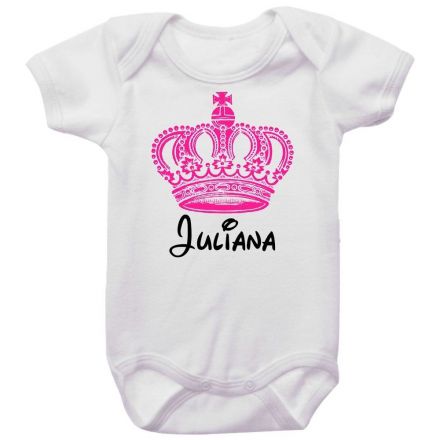 Body Bebê Personalizado Coroa Rosa