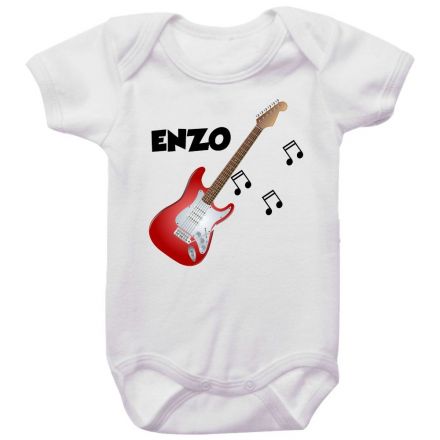 Body Bebê Personalizado Guitarra