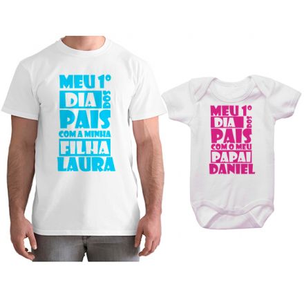 Kit Camiseta e Body Meu Primeiro Dia dos Pais CA0692