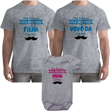 Kit Camiseta e Body Meu Primeiro Dia dos Pais CA0706
