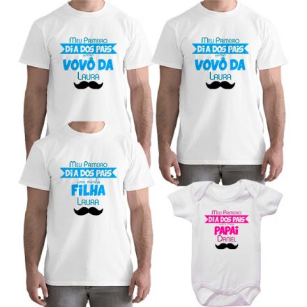 Kit Camiseta e Body Meu Primeiro Dia dos Pais CA0714