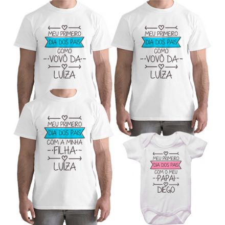 Kit Camiseta e Body Meu Primeiro Dia dos Pais CA0716