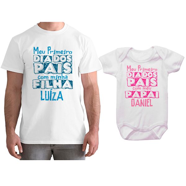 Kit Camiseta e Body Meu Primeiro Dia dos Pais CA0697