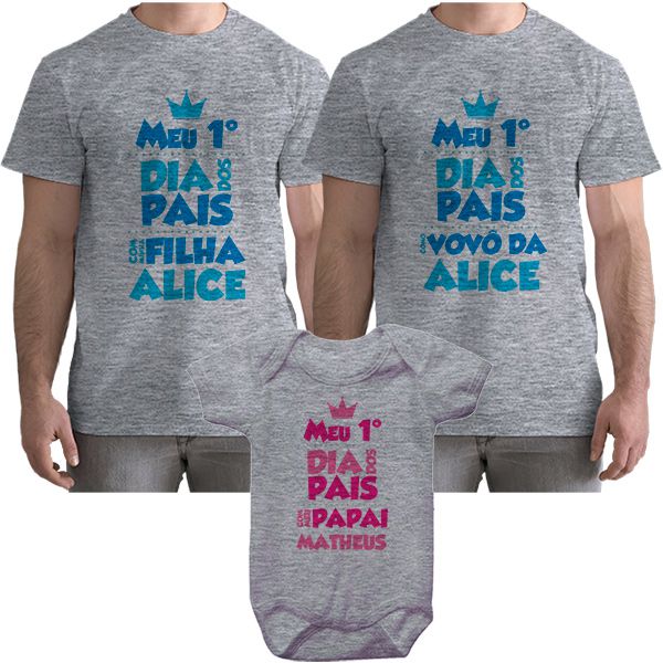 Kit Camiseta e Body Meu Primeiro Dia dos Pais CA0704