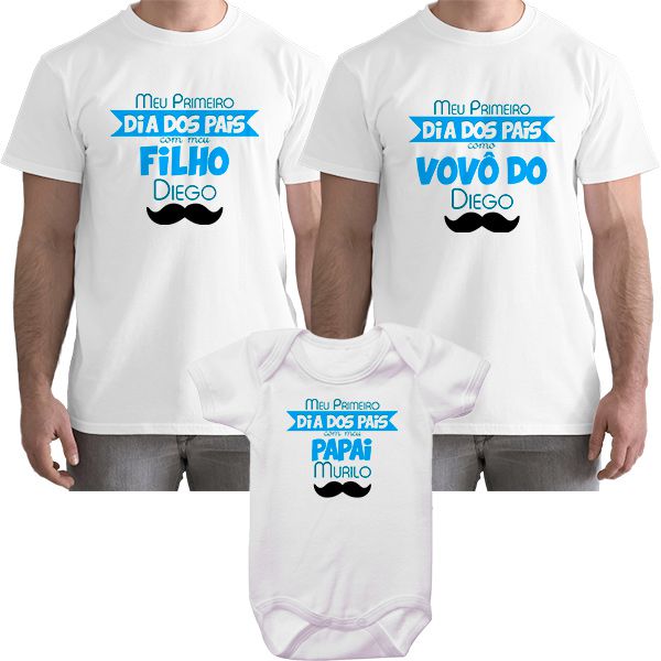 Kit Camiseta e Body Meu Primeiro Dia dos Pais CA0705