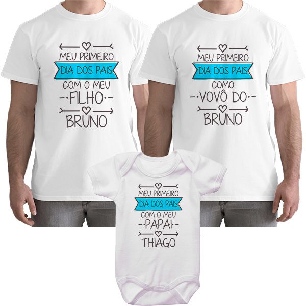 Kit Camiseta e Body Meu Primeiro Dia dos Pais CA0707