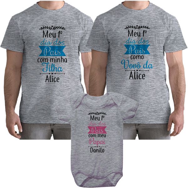 Kit Camiseta e Body Meu Primeiro Dia dos Pais CA0710