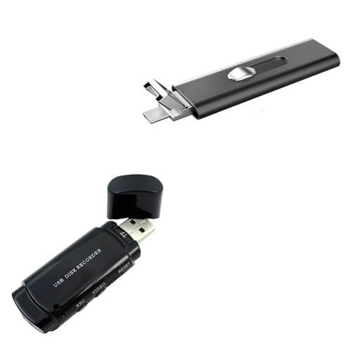Kit Espião - 2 Pen Drives com Câmera Espiã HD e Gravador de Voz  - Empório Forte