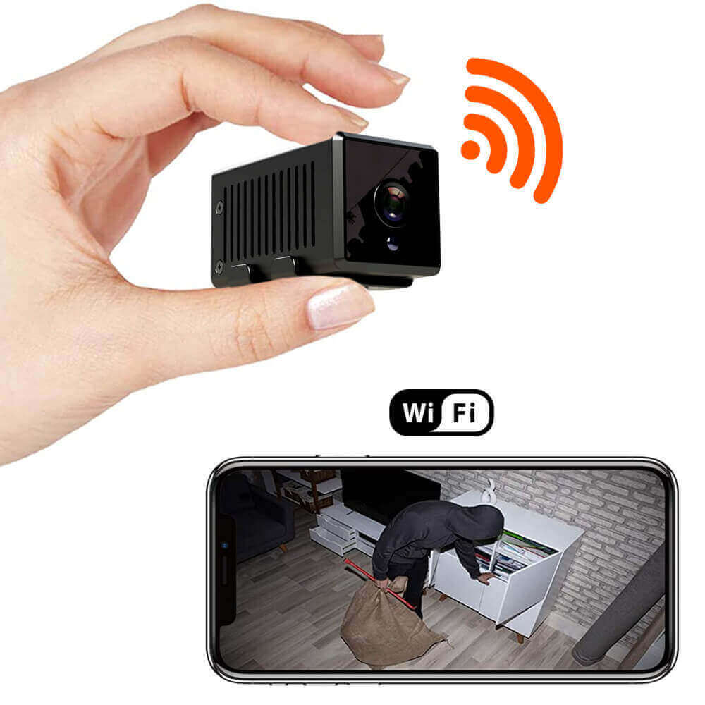 Mini Câmera Espiã com WIFI para Acompanhar em Tempo Real, Filma 9 Horas Seguidas