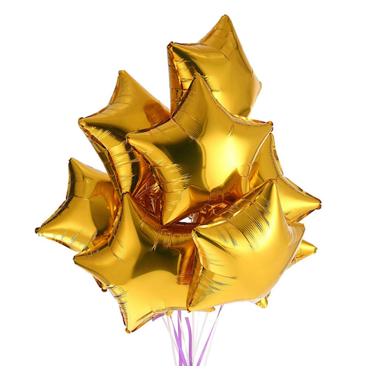 Kit 10 Balões Estrela Dourado