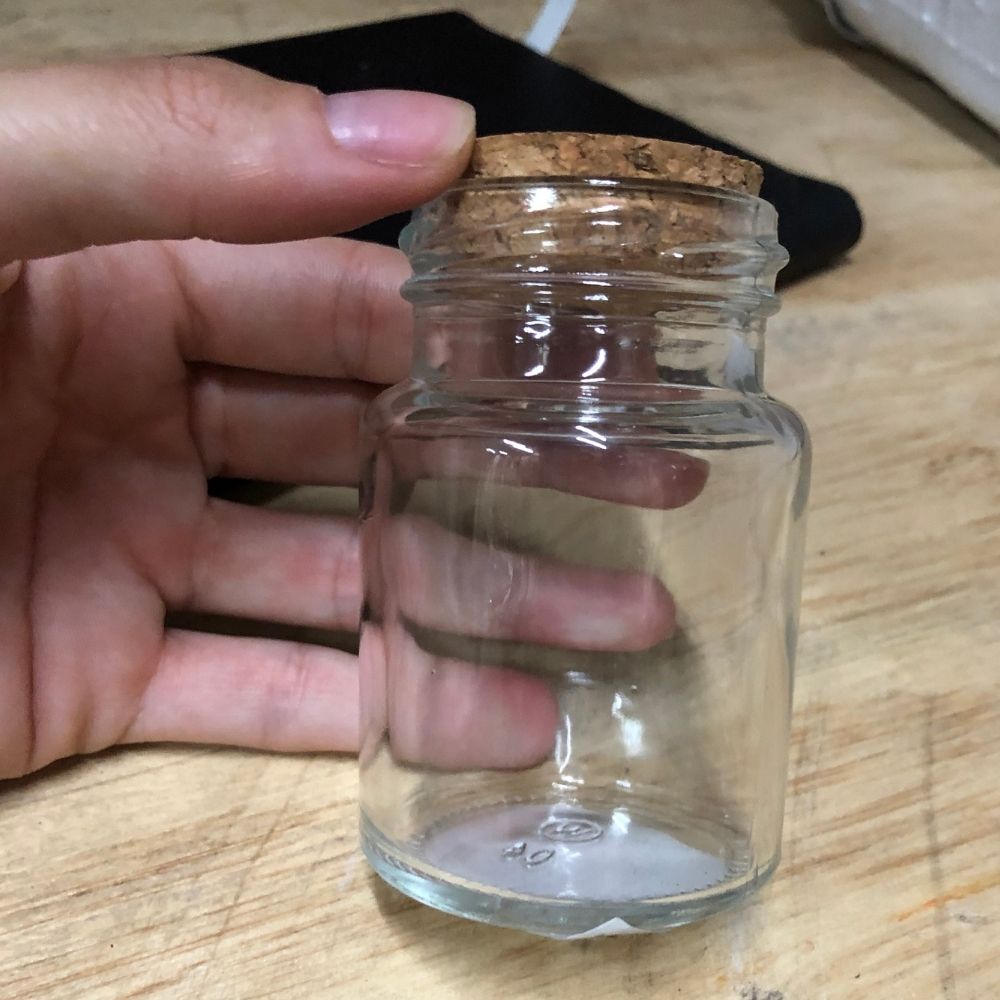 Kit 10 potes de vidro tampa rolha 80 ml + 10 etiquetas