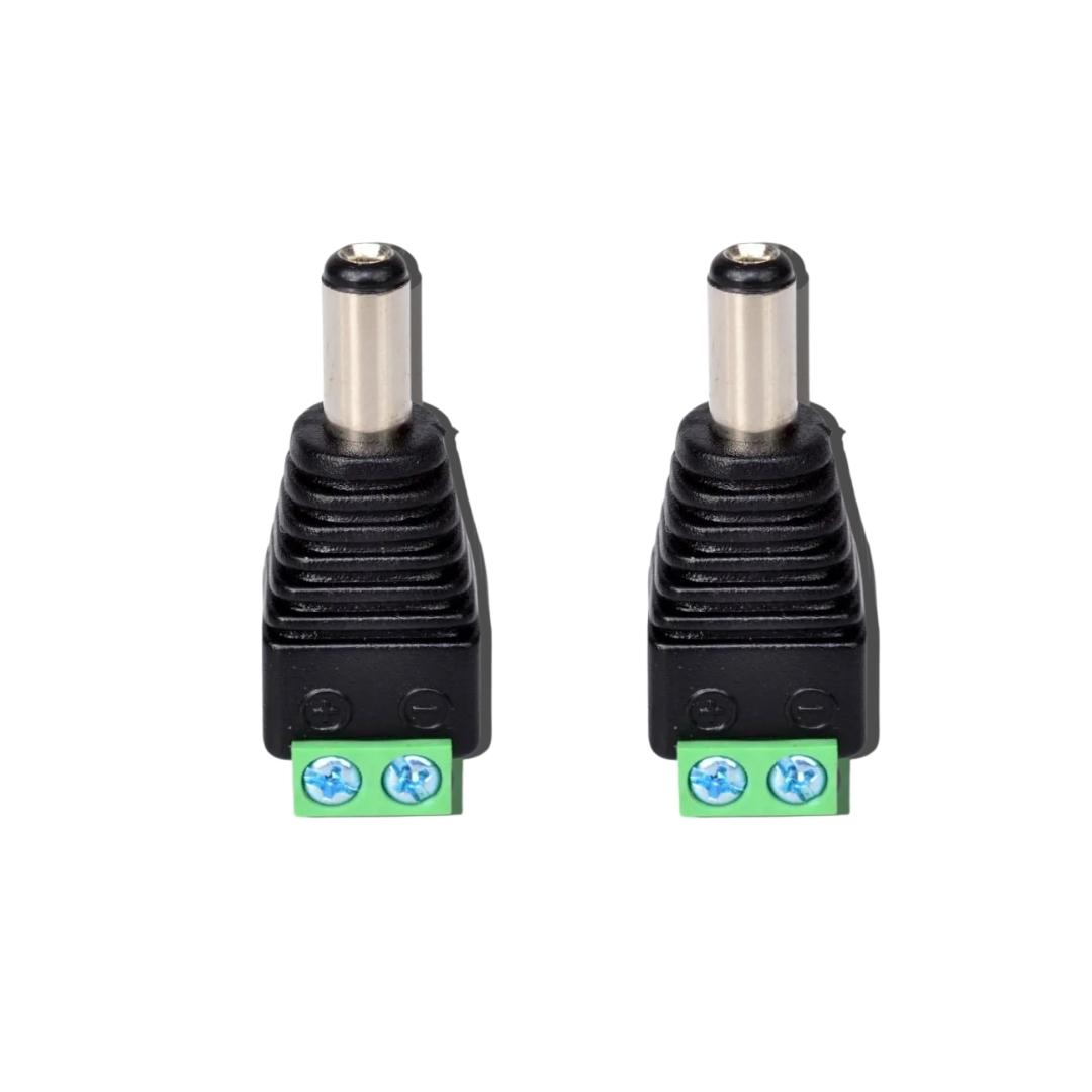 2 Conectores Plug P4 Macho Borne Câmera Fita LED - Foto 0