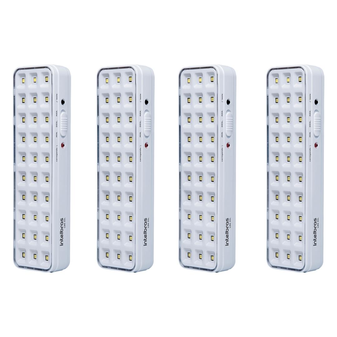 4 Luminárias de Emergência 30 LEDS até 6h LDE 30L Intelbras - Foto 0
