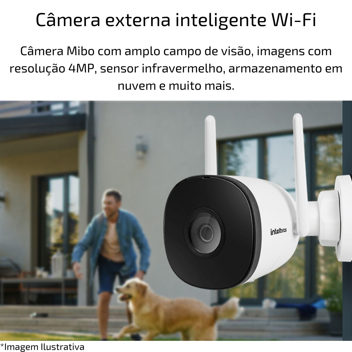 Câmera Wi-Fi iM5 S 4MP Intelbras + Cartão SD 256gb - Foto 2