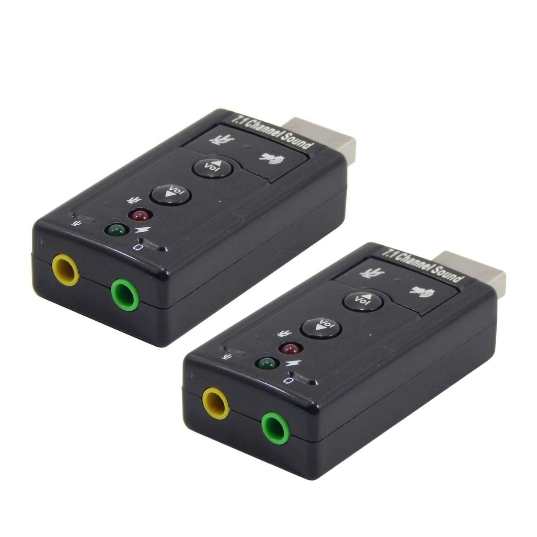 Kit 2 Placas Som USB Adaptador Fone e Microfone P2 Interface - Foto 0