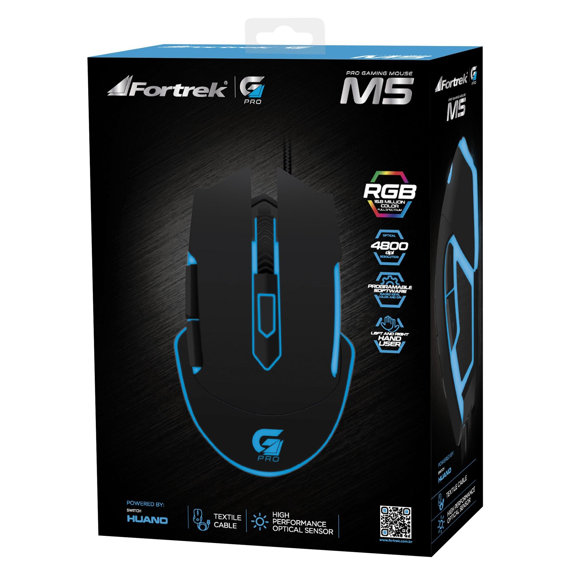 Mouse Gamer RGB M5 USB Fortrek + Mouse Pad Speed 320x240mm - Foto 10