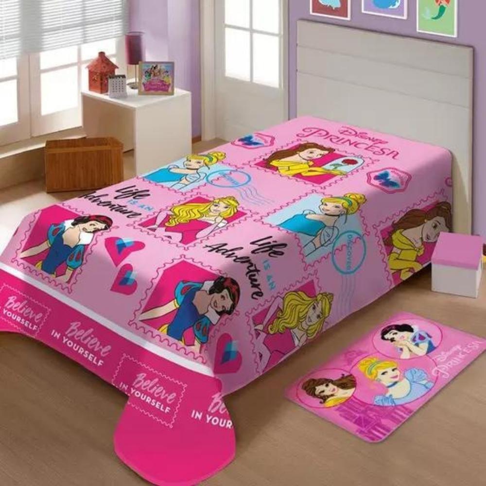 Manta Infantil Disney Fun Princesas - Jolitex 1,50mx2,00m