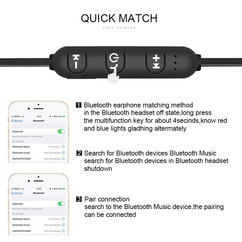 Magnético fone de ouvido bluetooth super bass som sem fio fones esporte pendurado pescoço fone microfone para apple android fone ouvido