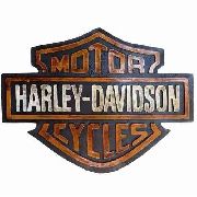 Placa Decorativa Emblema Harley Davidson Resina Relevo Retro