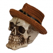 Crânio caveira com chapéu estilo pequeno