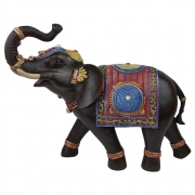 Elefante Indiano estilizado colorido resina grande