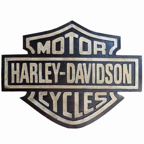Placa Decorativa Emblema Harley Davidson Resina Relevo Retro