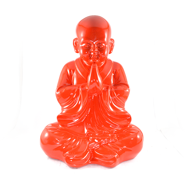 Buda Chinês grande Vermelho Intenso Estátua.