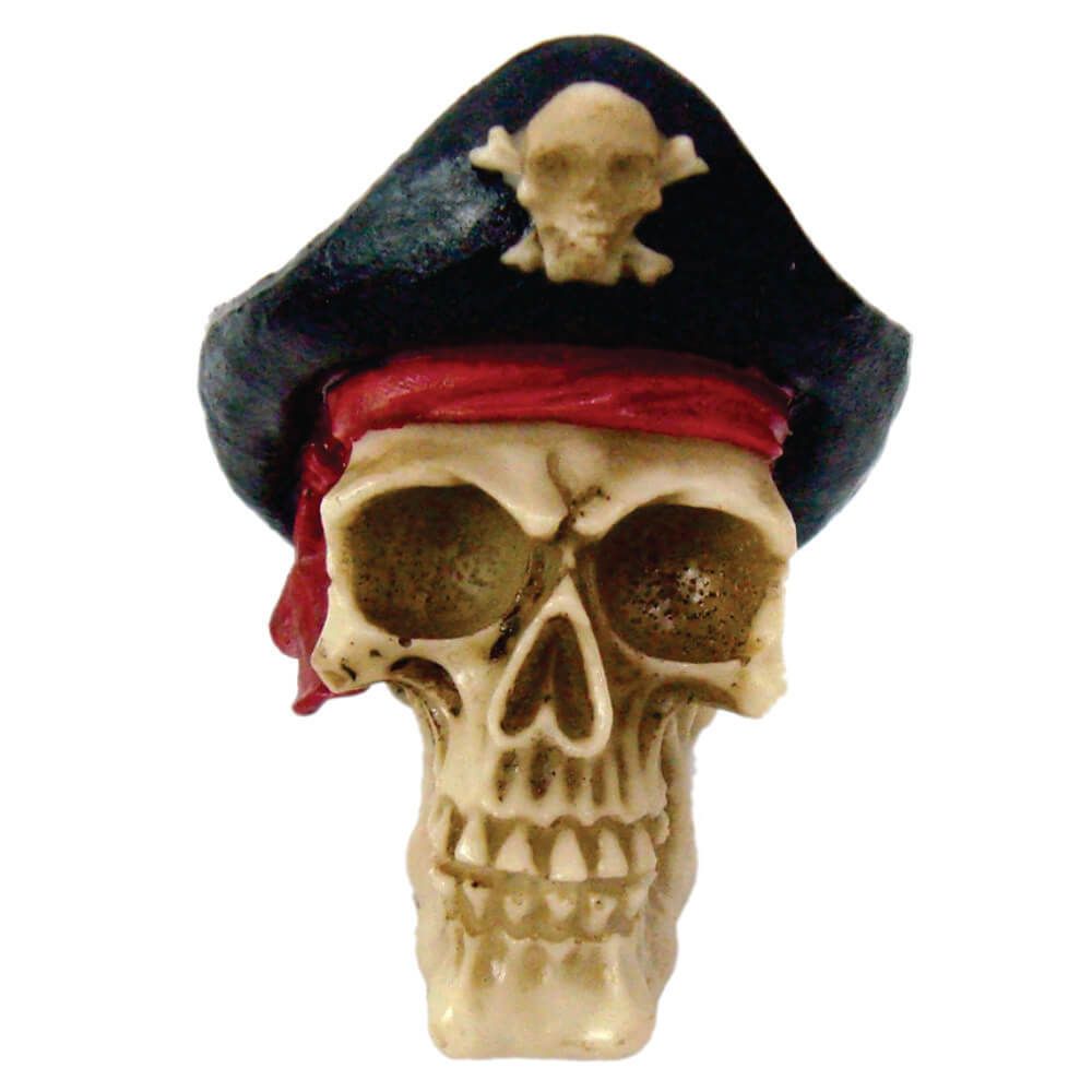 Caveira Crânio Pirata Capitão Barbanegra