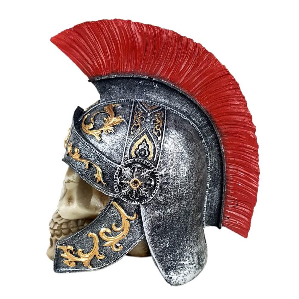 Crânio Soldado Romano Guerreiro com capacete
