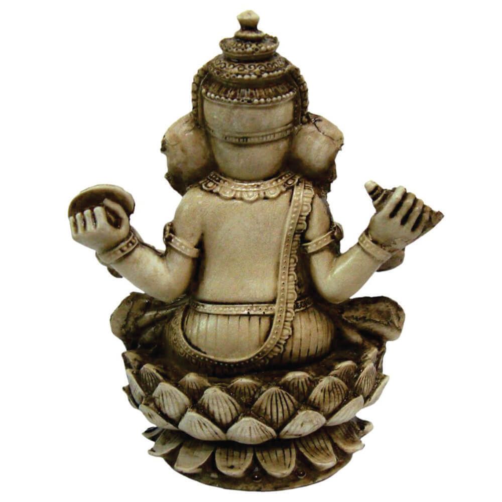 Estátua Ganesha flor de Lótus cor bege