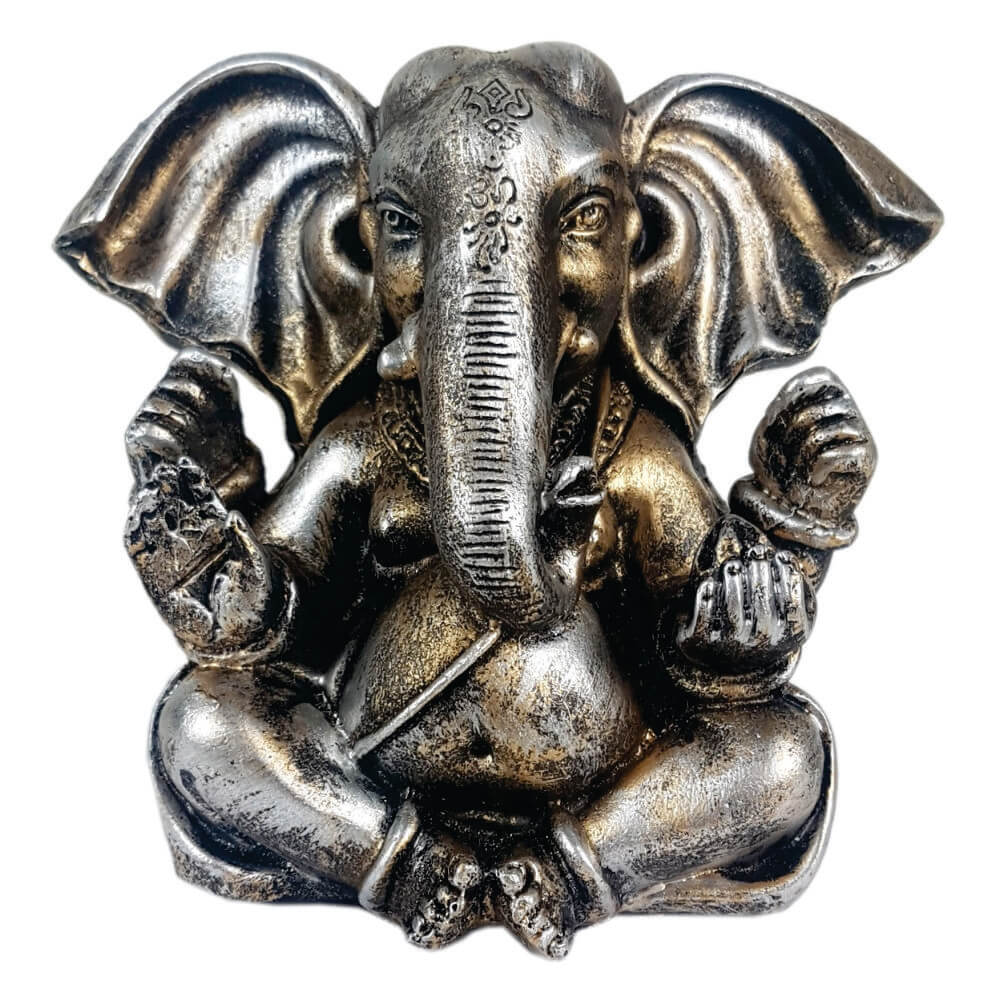 Estátua Ganesha sentado orelhudo cor estilizada