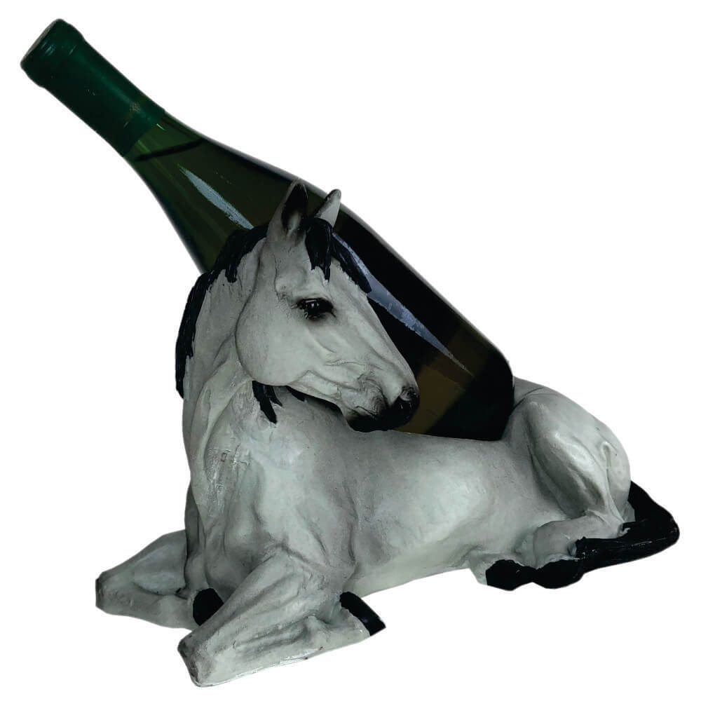 Cavalo Porta vinho Horse Decoração branco .